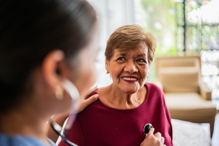 Senior adult getting heart checked